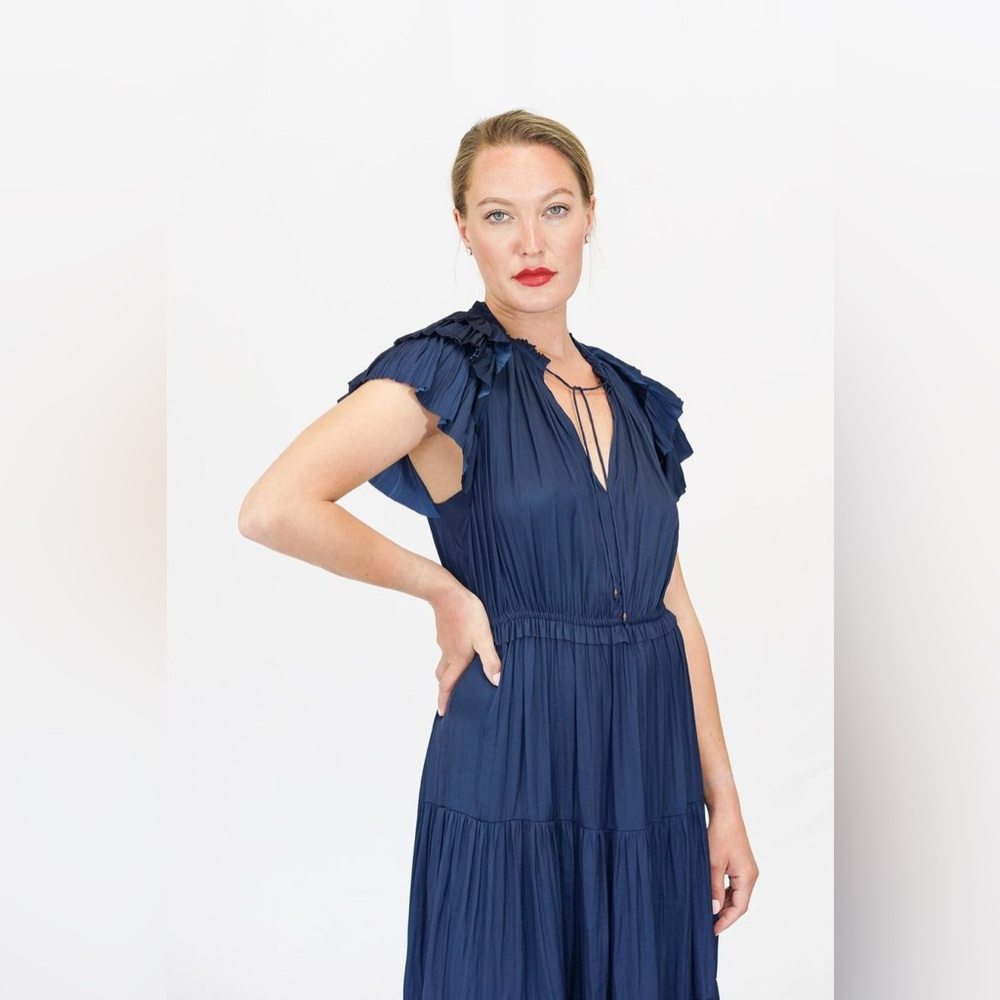 Ulla Johnson Blaire Midi Dress in Midnight Blue Size 6 - Picture 6 of 10